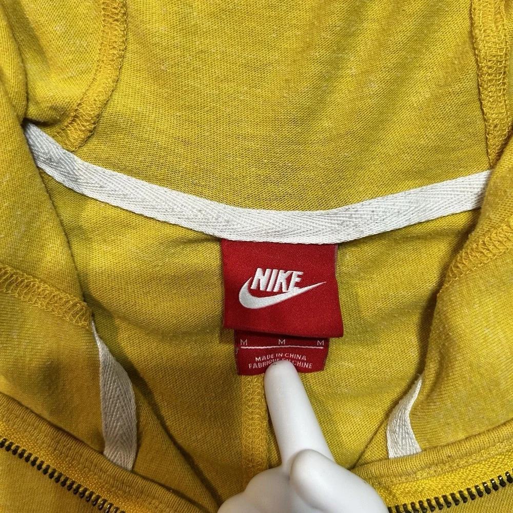 Nike Womens Gym Vintage Full-Zip Hoodie Varsity Maize Yellow Size Medium M